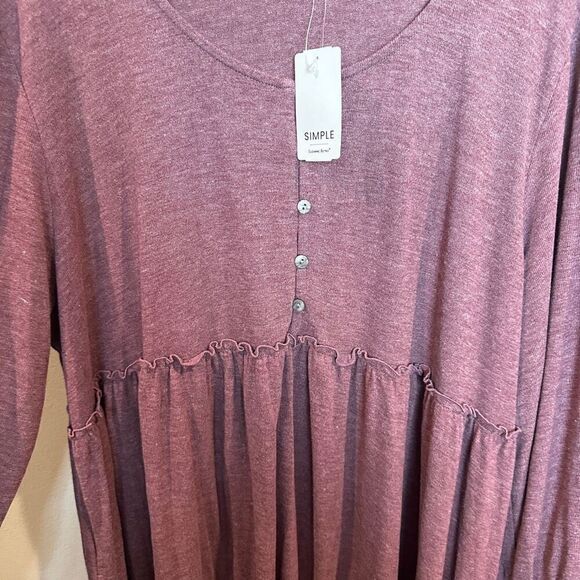 SIMPLE 3X Long Sleeve Dress - Picture 4 of 9